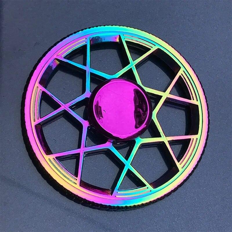 Rainbow Metal Hand Spinner Focus Toy Fidget Spinner R188 Electroplate Hybrid Bearing Toys for Children