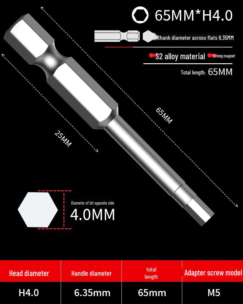 Hexagonal Driver Bit Extension for Screwdriver and Drill