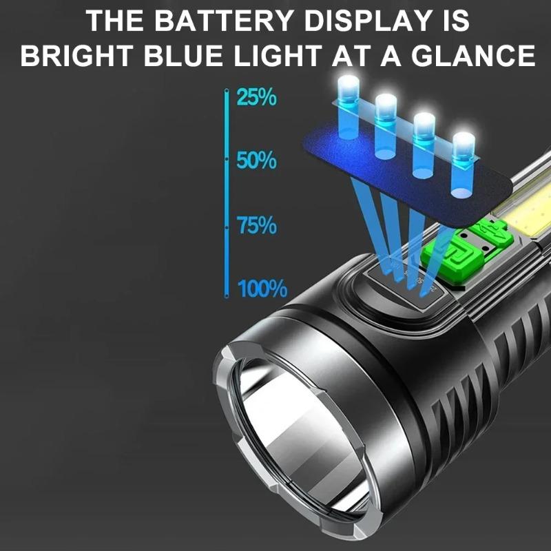 Powerful Flashlights 3 Mode Rechargeable Torch Built-in Battery 18650 Flashtorch for Outdoor Camping Hiking Emergency Lighting