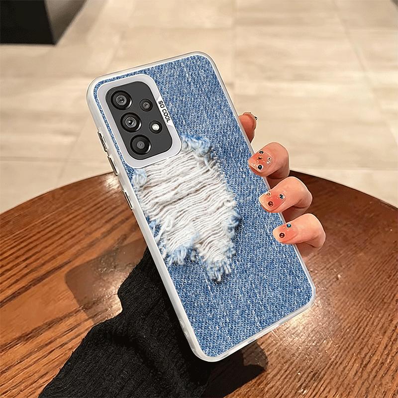 Retro Denim Pattern Soft Phone Case for Samsung A17 A16 A15 A14 A13 A57 A56 A55 A54 A53 A37 A36 A35 A34 A33 A26 A25 A24 A23 A52