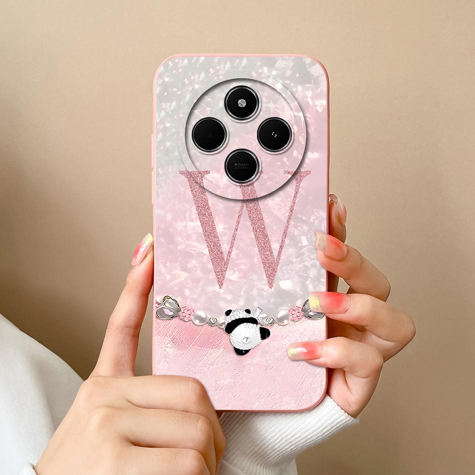 For Xiaomi Redmi 14C Case Wave Light Letters Phone Cover For Xiaomi Redmi 14R 5G Redmi 14 C Soft Liquid Silicone Anti Drop Funda