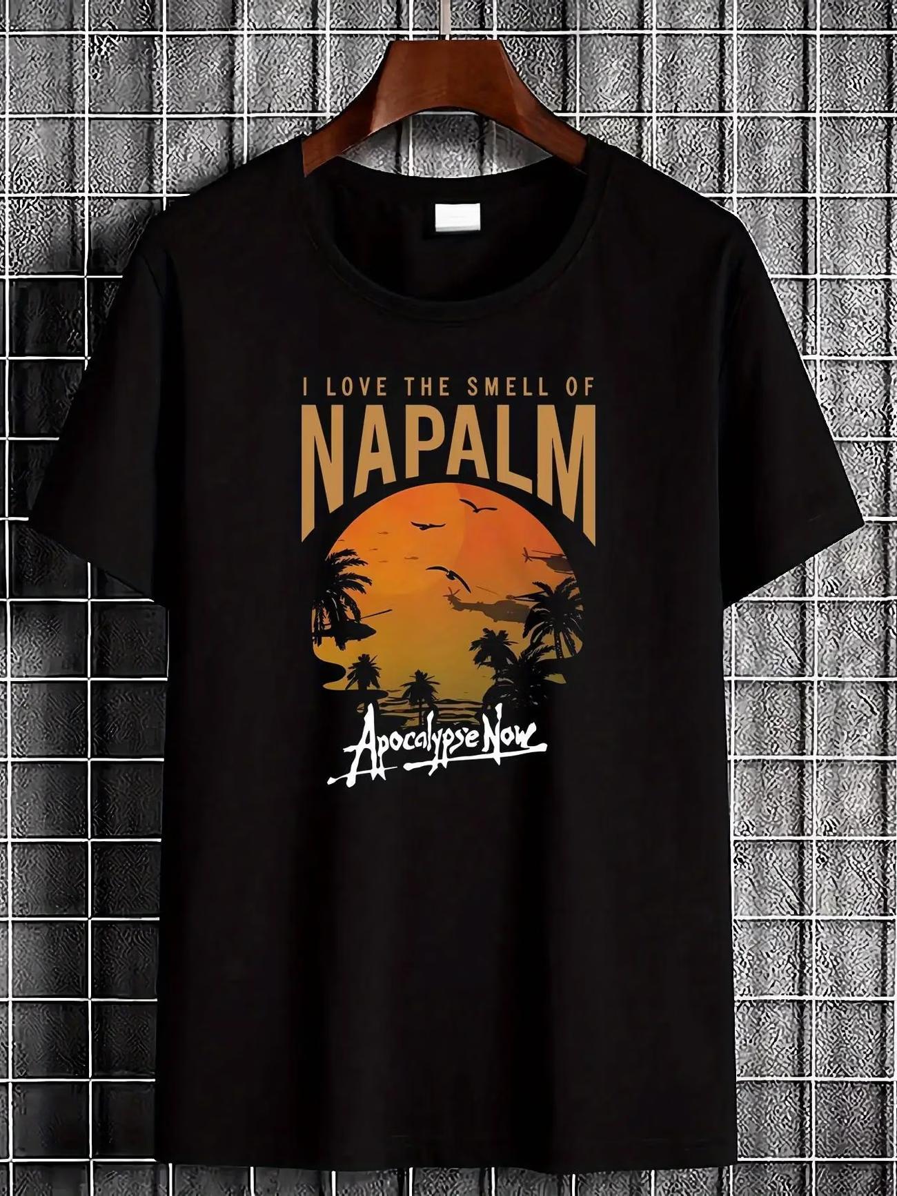 

Novelty Vintage T Shirt Women Unisex Cotton Tee Summer Spring Oversized Top ONeck I Love The Smell of Napalm in The Morning Movie S