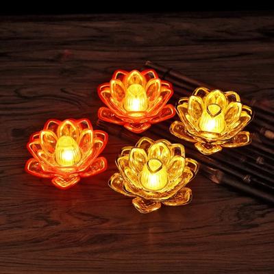 LED Elektronische Kerze Lotuslicht Ewige Lichter Buddha Opferlampe Kerzenhalter Festival Ornament Atmosphäre Nachtlicht