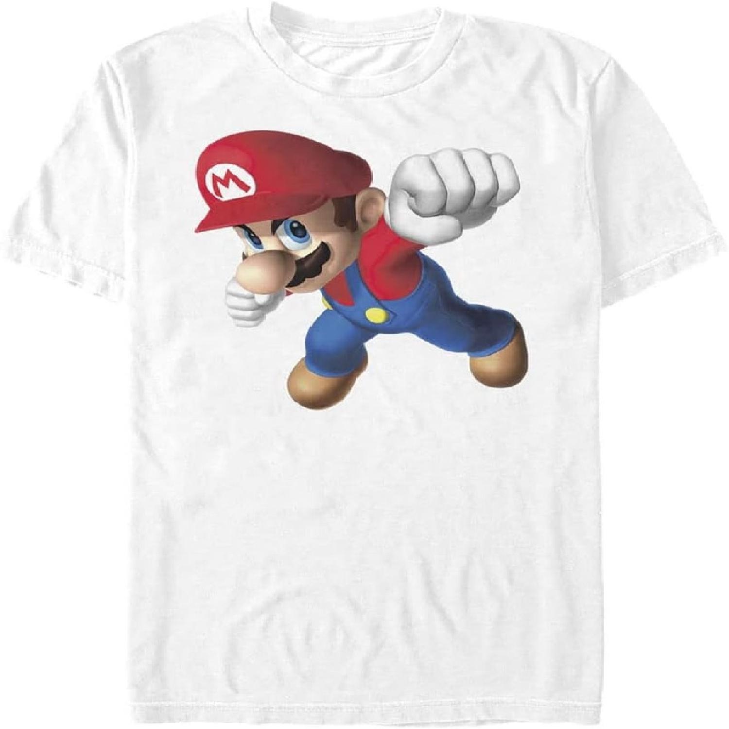 Nintendo Mario Smash Мужская высокая футболка с коротким рукавом Белая S белый
