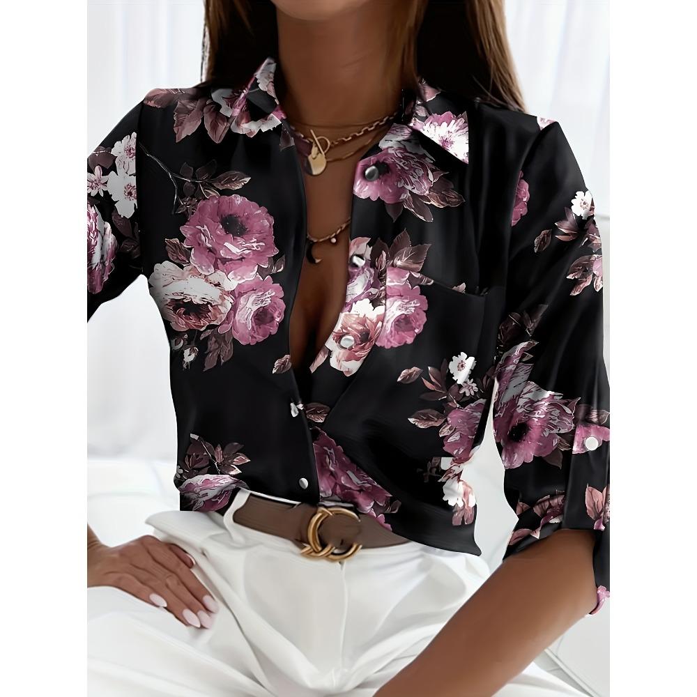 Peacock Print Casual Loose Women's Shirt 2023 Autumn Vintage Women's Oversized Shirts and Blouses Fashion Elegant Women's Tops
