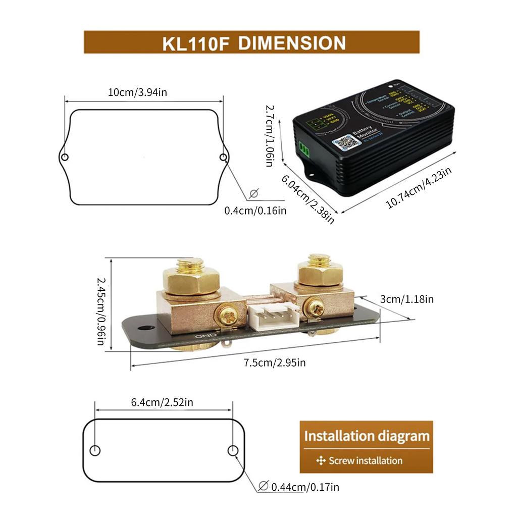 Battery Monitor Bluetooth-compatible Battery Capacity Tester 0‑120V Voltmeter