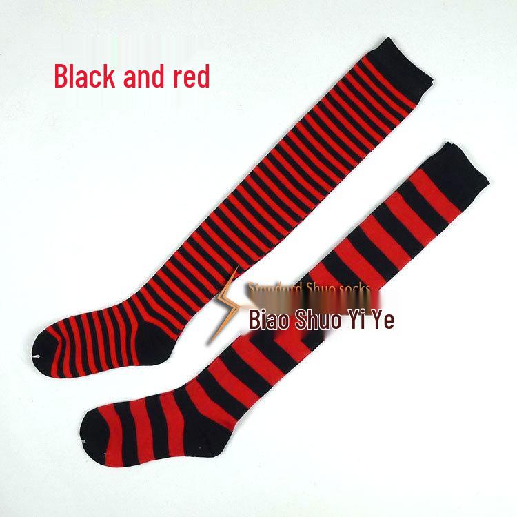 

Women s Striped Over-the-Knee Japanese Anime Socks - Harajuku Candy Colors Wide Stripes