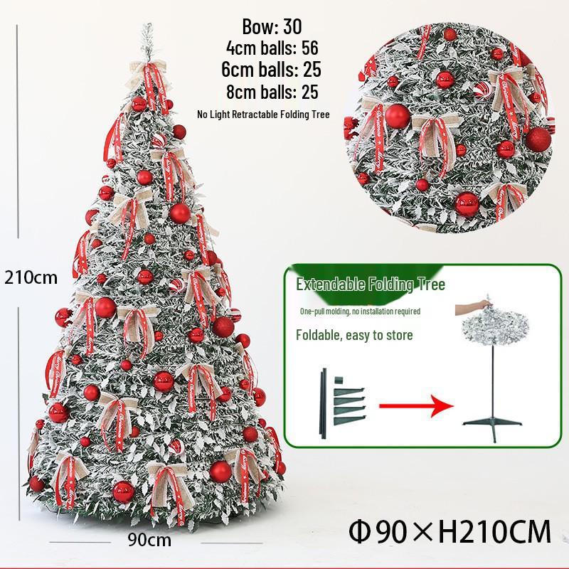 Automatic Folding Telescopic Christmas Tree with Lights for Home, Commercial, and Supermarket Decorations