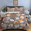 Cartoon dog pattern background Print Bedding Set 1 Duvet Cover 2 Pillowcases for Adult and Children Luxury Gift Full Size