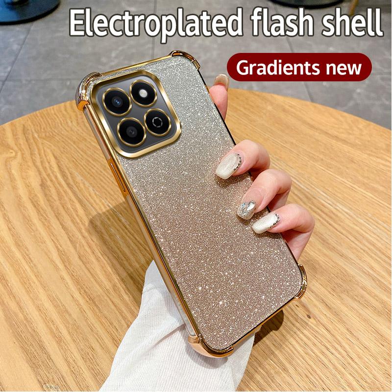 Luxury Plating Clear Shockproof Glitter Phone Case For HONOR X9C X7C X9B X7B X9A 5G X30 X40 I X50 X60 Pro X50i X60i Soft Cover
