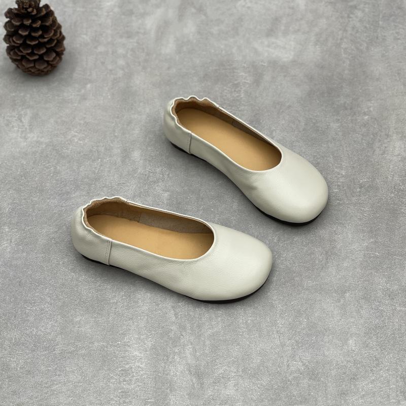 

Новые туфли с круглым носком и неглубоким вырезом для работы, туфли с одинарным носком и женские туфли на плоской подошве 35 белый