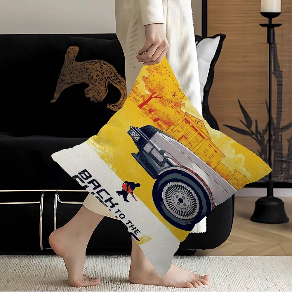 Movie Back To The Future Trilogy Cushion Cover Pillow Cover Decor Pillowcase Printed Cushion Case for Couch