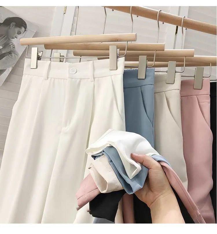 Women's High Waist Wide Leg Suit Pants - Slimming, Loose Fit, Korean Design for Spring/Autumn 2024