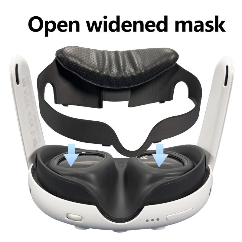 Breathable PU Leather Face Cover For 3 VR Headsets Adjustable Comfort 3D Printed Frame Enhanceds Ventilation