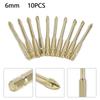 10pcs 6mm  Ceramic Tile Marble Glass Drill Bits Spear Head Hex Shank