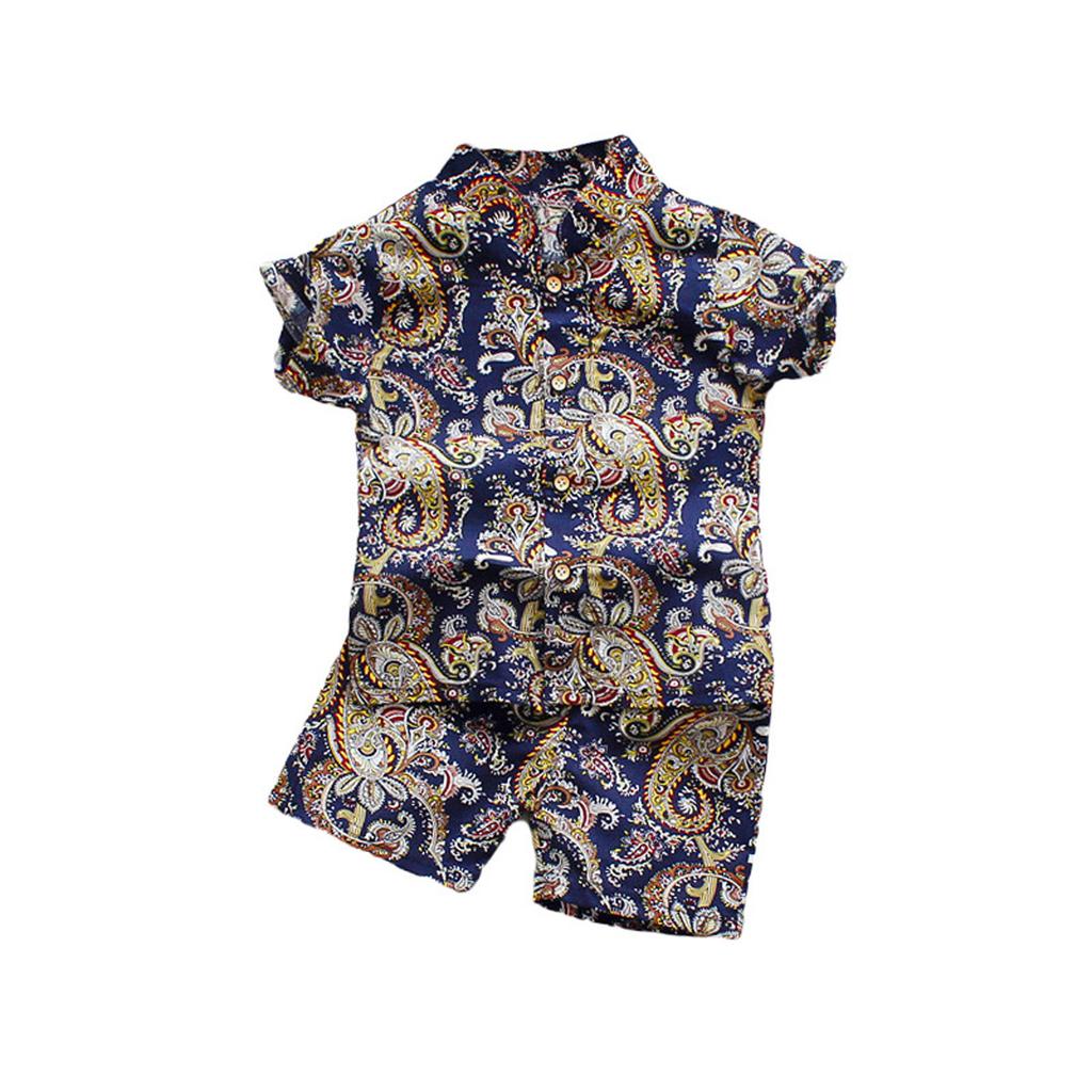 Children's Floral Print Clothing Short-sleeved T-shirt And Shorts Beachwear