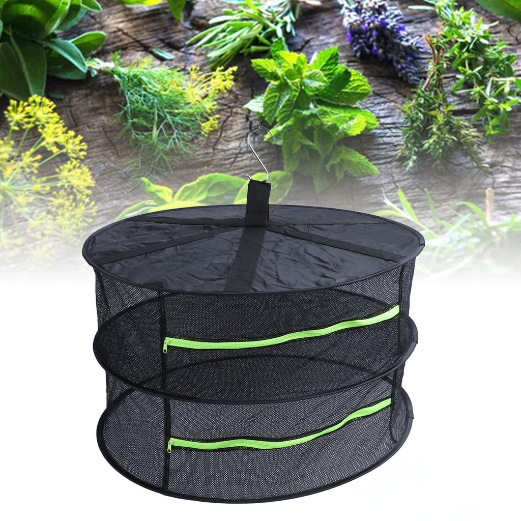 Kräutertrockengestell mit Öffnung, mehrlagiges, vielseitiges Hänge-Trockennetz für Growboxen, Obst, Gemüse