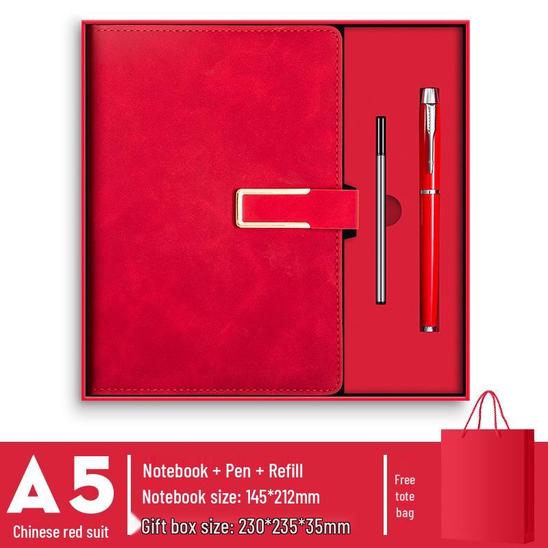 Conjunto de Cadernos A5 de Luxo: Caixa de Presente Diário de Negócios Personalizável com Opção de Impressão de Logotipo