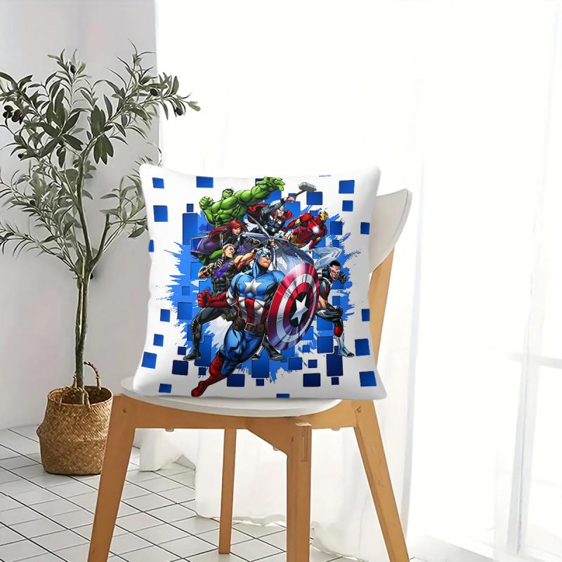 Marvel Avengers Printed Square Throw Pillow, Soft Microfiber Decorative Cushion For Sofa Bedroom