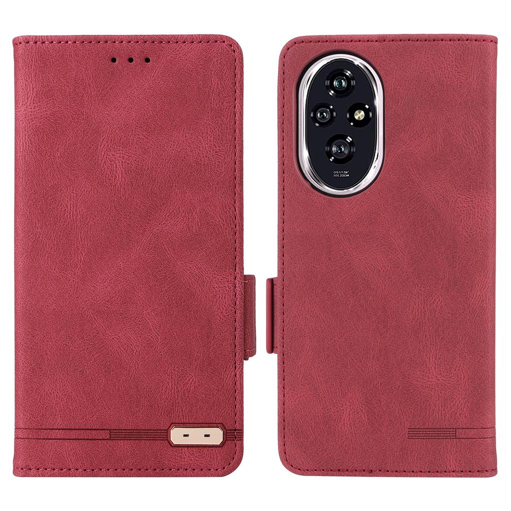 For Honor 200 5G Case Leather Wallet Flip Phone Cover with Hardware Decor