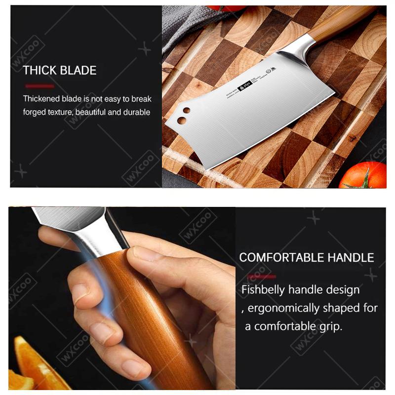 WXCOO Professional Chef Knife All Steel Meat Cleaver Fish Fillet Boning Knife For Household Kitchen Knife Kitchen Accessories