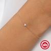 S925 Sterling Silver Fashion Women'S Minimalist Triangle Diamond Classic Basic Temperament Bracelet Bracelet