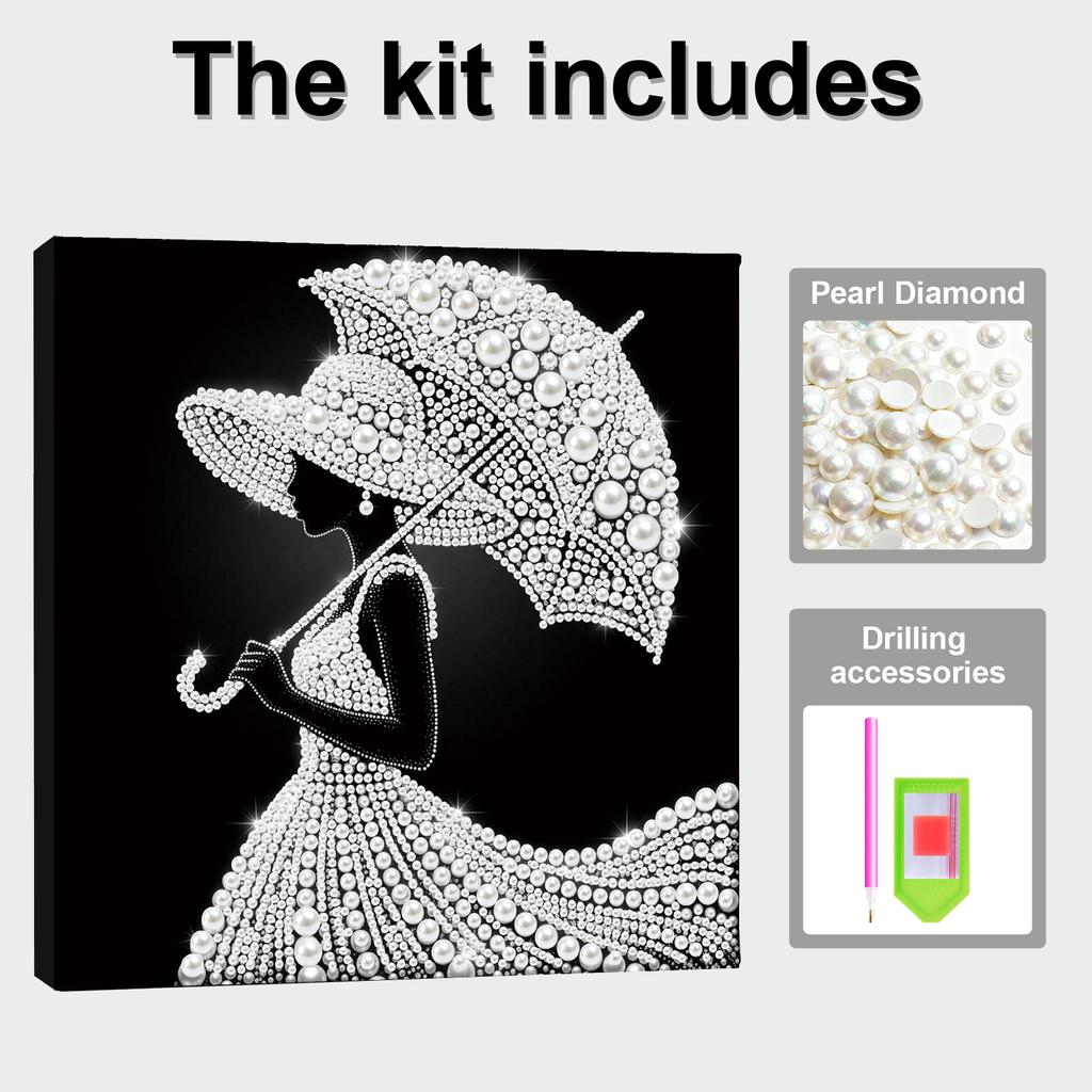 DIY Perlenpunktmalerei-Set für Erwachsene/Anfänger Elegante Wohnkultur Perlen Edelsteinmalereien Bild Kunsthandwerk 25x25cm Mit Rahmen