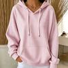 Women's V Neck Long Sleeve Striped Hoodie Casual Loose Pullover Sweatshirt for Daily Wear
