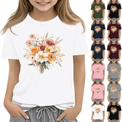 Toddler Girl Boy T-Shirts Kids Top Boys And Girls Printed Short Sleeved T-shirt 1-12Y