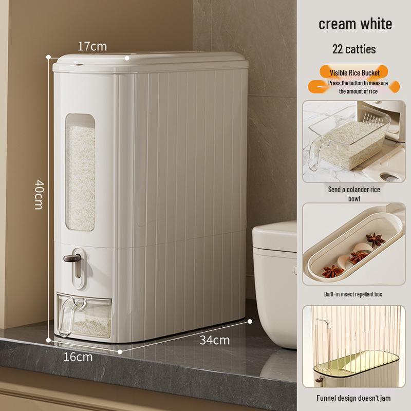 Large Sealed Food-Grade Rice Storage Bin - Moisture & Insect-Proof Kitchen Container