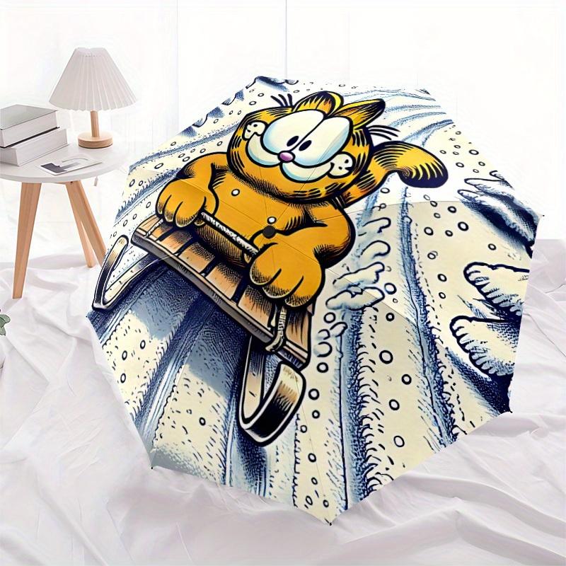 Winter Fun Garfield Automatic Open/Close Windproof Umbrella Folding Umbrella,Portable Compact Perfect Gift for Birthday, Christmas0809204