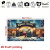 1 Vintage Polar Express Christmas station decoration - Santa Claus Arrival background cloth, snowflake pattern, polyester