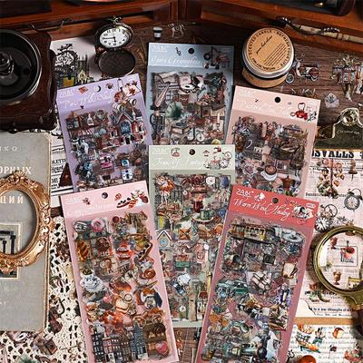 Old Dream Waterproof PET Die-Cut Stickers for Creative Journaling