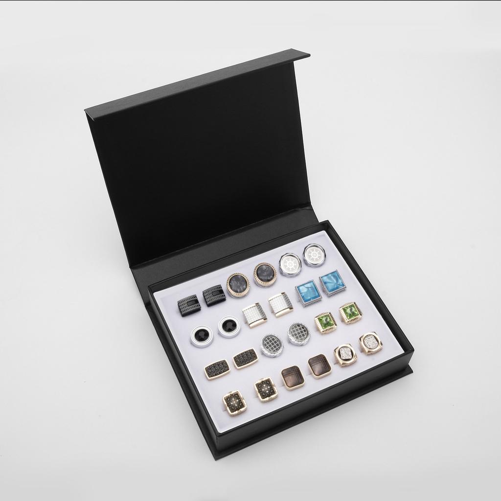 2Pcs/set Luxury Fashion Men's cufflink set - French cuffline with Zircon cufflinks