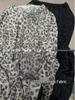 Xiao Wang's Spring Loose Plus-Size Casual Leopard Print Cutout Round Neck Long Sleeve T-shirt