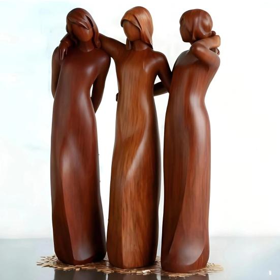 Sister Figurine Sculpture Friendship Gifts for Best Standing 37319 Women Wooden Friends Women Desktop for Room