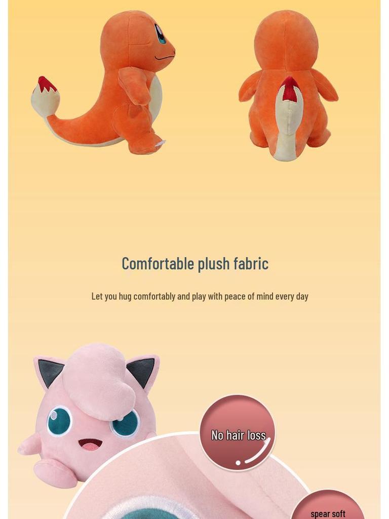 Authentic Pokémon Plush Toy Set: Pikachu, Squirtle, Bulbasaur, Charmander