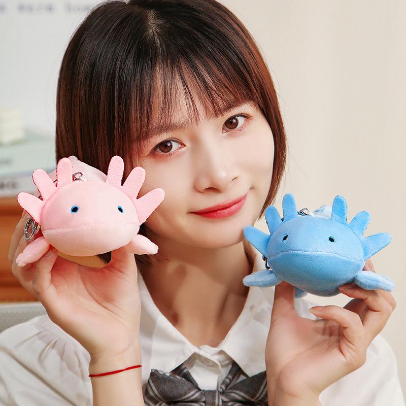 Hexagonal Dinosaur Plush Keychain - Cute Salamander Pendant Doll for Girls