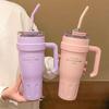 Stylish Large Capacity Stainless Steel Thermos Cup with Handle for Couples