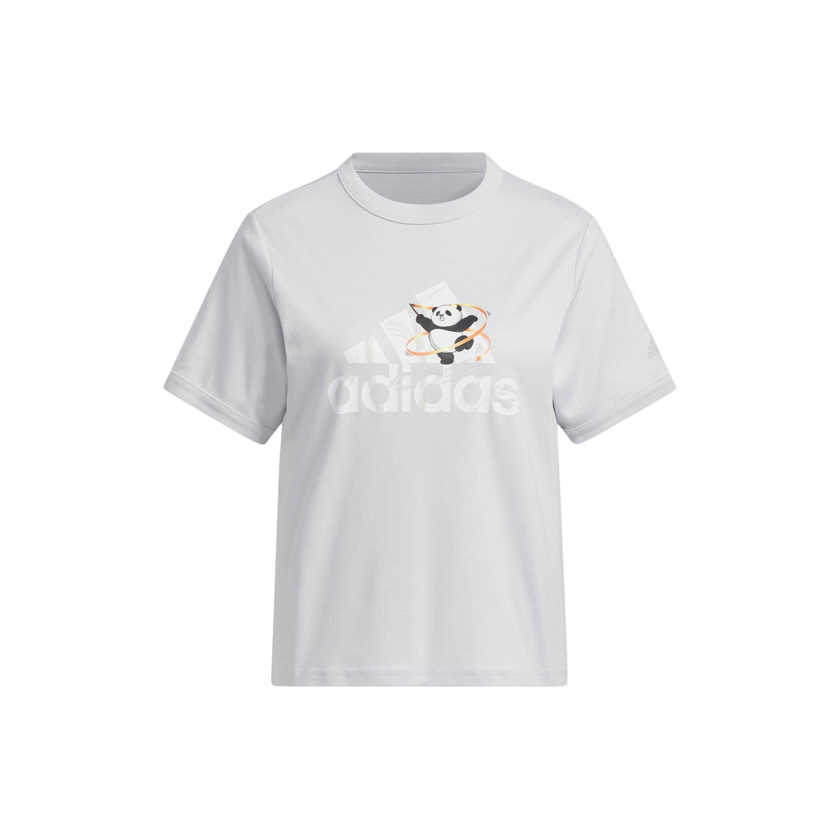 (WMNS) adidas China T-Shirt Asia Sizing  Grey White  Women s JI6865 S