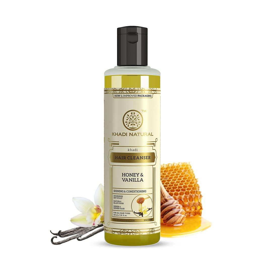 Khadi Natural Honey & Vanilla Hair Shampoo 210 ml Pack | Herbal Anti-Dandruff Shampoo for Soft Healthy Hair