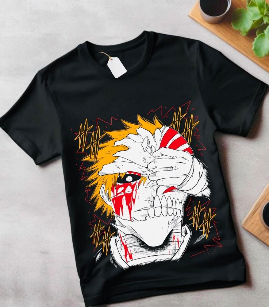 

Bleach Ichigo Kurosaki T-shirt Manga Strip Horror Anime Gift Shirt kids shirt 4XL