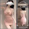 Sexy lingerie neck halter vest dress temperament waist fold tight hip skirt pure lust
