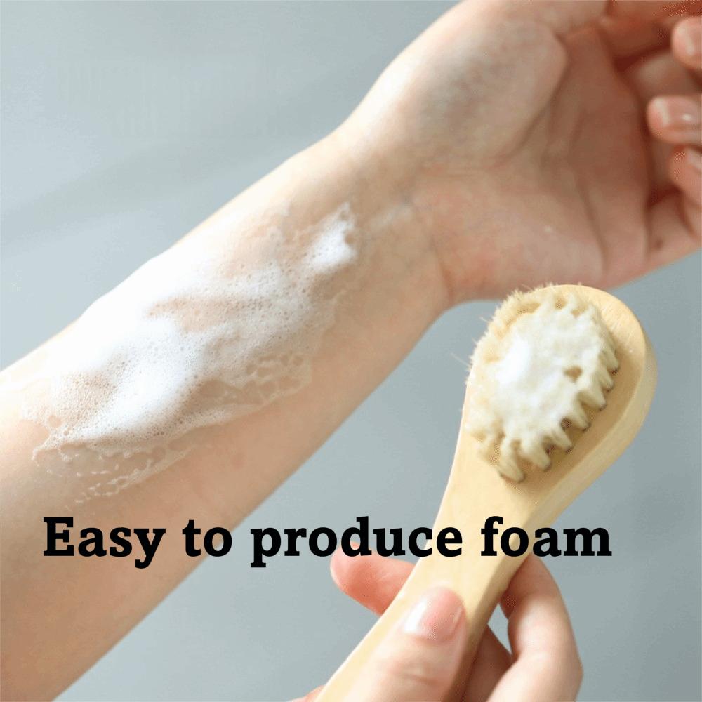 Natural 5.7" Cleansing Brush Dry Facial with Lanyard Bath Brush Smoothing Wooden Handle Exfoliating Brush Skin Care