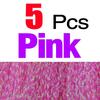 MNFT 5 Stück Flashabou Holografisches Tinsel Fliegenbinden Kristall-Flash-Faden Jighaken Köderherstellung Angelzubehör Rosa Rot Etc