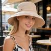 Women's Summer Sun Hat 100% Cotton Breathable Wide Brim Bucket Hat Outdoor UV Protection Cap