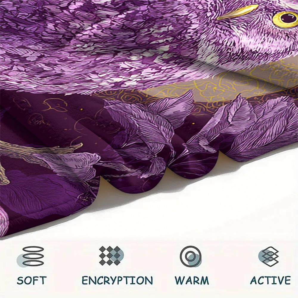 Flanelová deka s potiskem soviček, Vysoce kvalitní, Pohodlná pro všechna roční období, Domácí dekorace, Teplo a pohodlí, Perfektní jako vánoční dárky