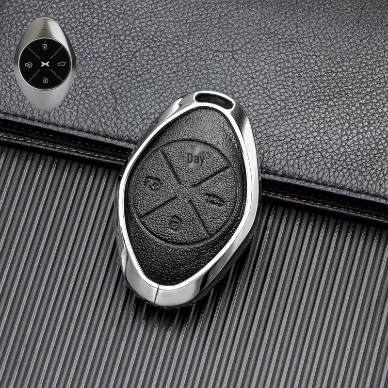 Husă de piele pentru cheie auto cu semnal bun pentru Xiaopeng P7 G9 G3 P5 - Metal acoperire completă, protecție față-verso
