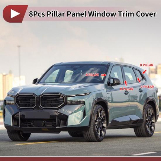 8 Pcs Car Door Pillar Window Trim for Toyota Camry 2018- Carbon Fiber