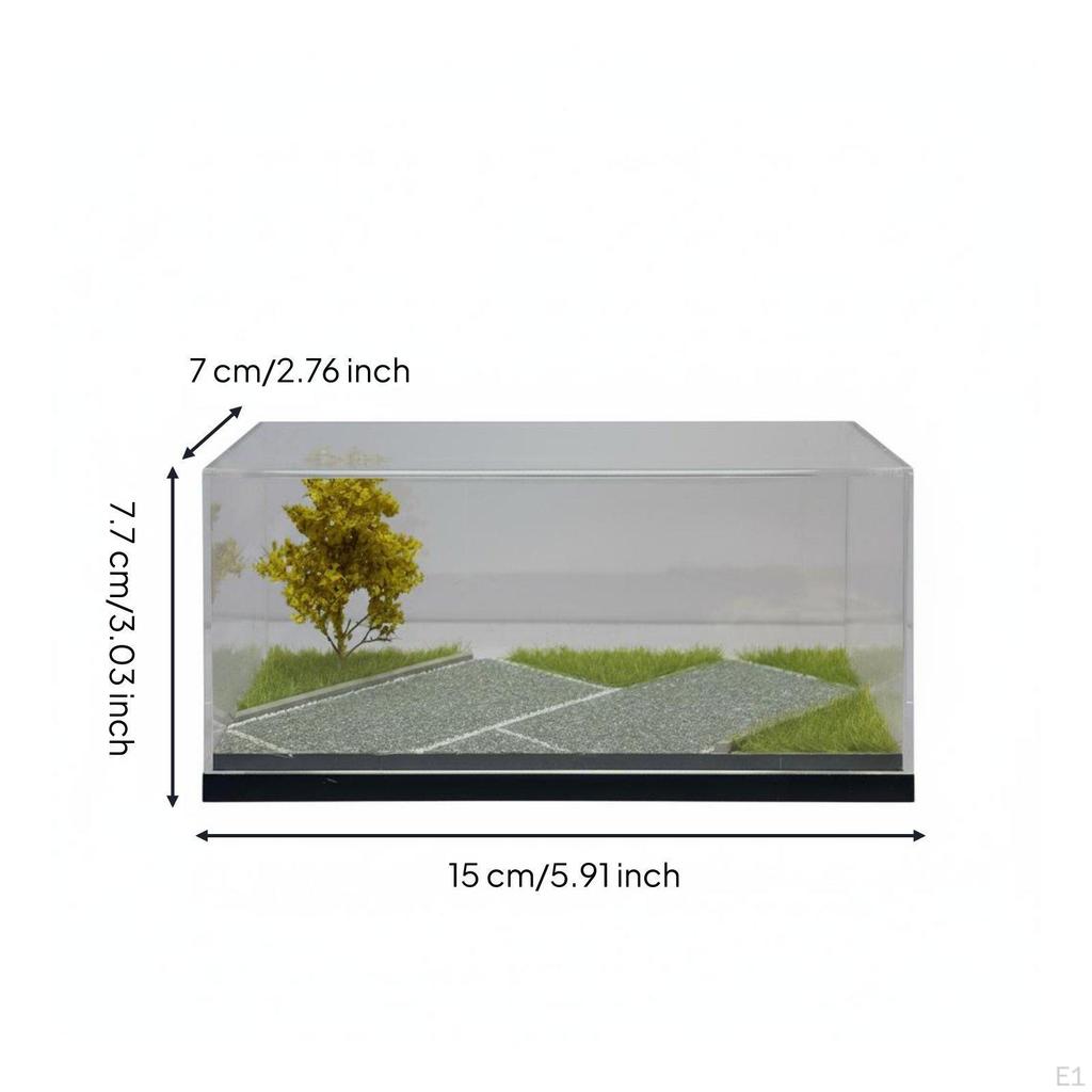1:64 Auto-Displaybox Diorama-Basis Maßstab 1/64 Vitrine Staubdichtes Modell für Regal, Schreibtisch